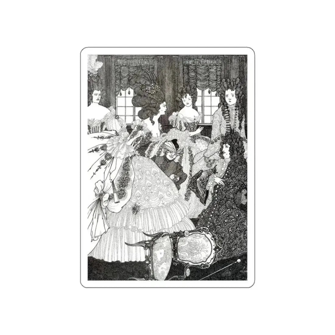 BEARDSLEY, Aubrey - The Battle of the Beaux and the Belles (Artwork) STICKER Vinyl Die-Cut Decal - The Sticker Space