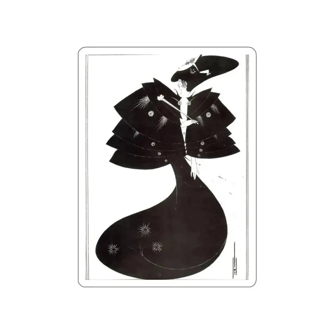 BEARDSLEY, Aubrey - The Black Cape (Artwork) STICKER Vinyl Die-Cut Decal - The Sticker Space