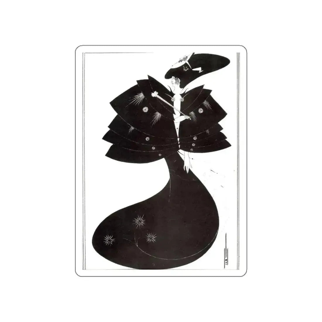 BEARDSLEY, Aubrey - The Black Cape (Artwork) STICKER Vinyl Die-Cut Decal White Die-Cut 5 Inch - The Sticker Space