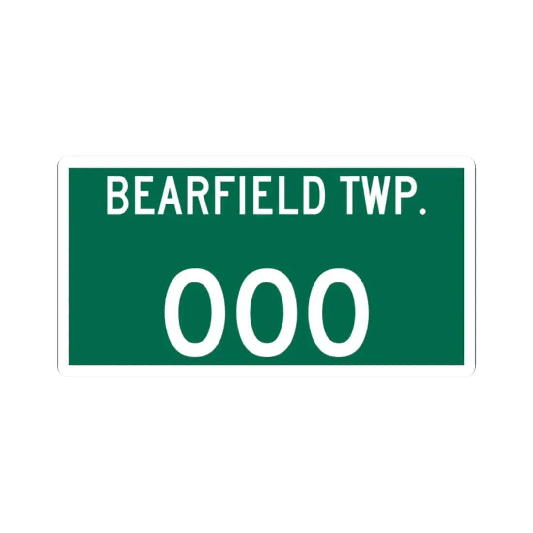 Bearfield Township Perry County Ohio route shield template (Ohio) (Road Sign) STICKER Vinyl Kiss-Cut Decal 2 Inch White - The Sticker Space