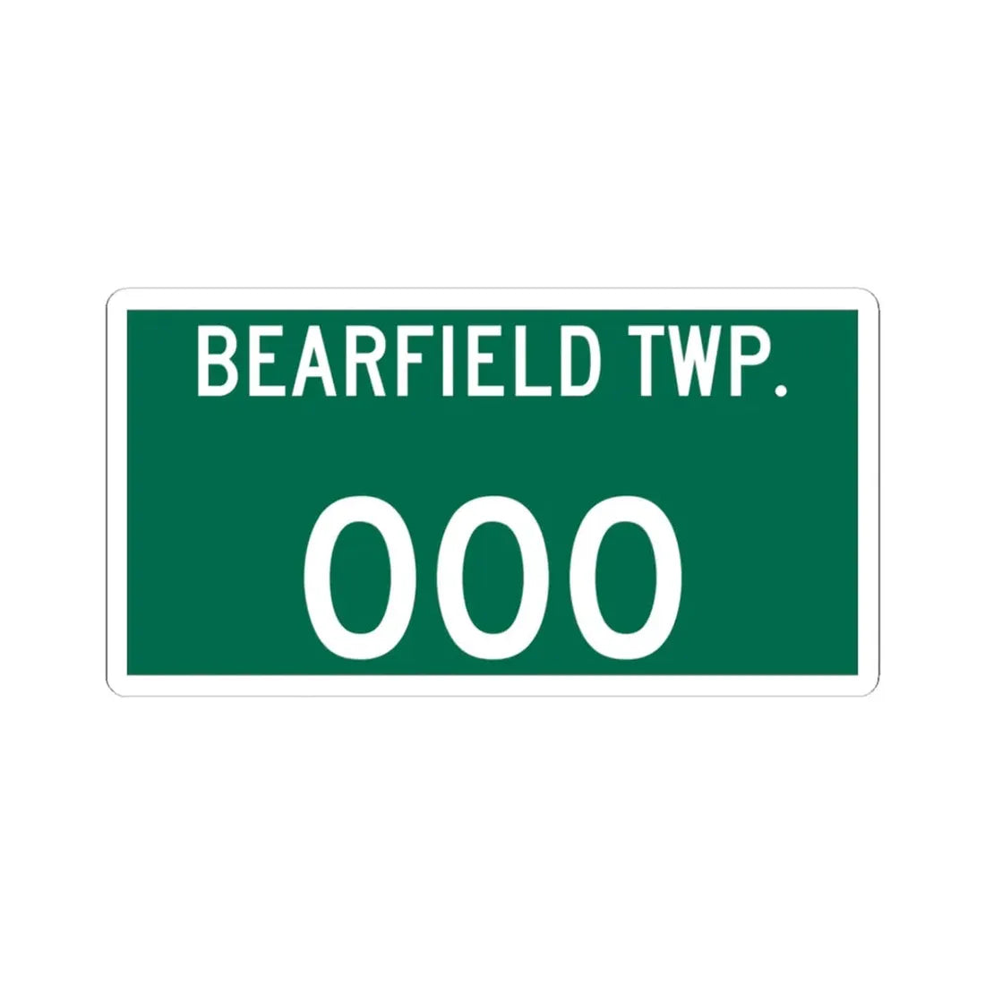 Bearfield Township Perry County Ohio route shield template (Ohio) (Road Sign) STICKER Vinyl Kiss-Cut Decal 3 Inch White - The Sticker Space