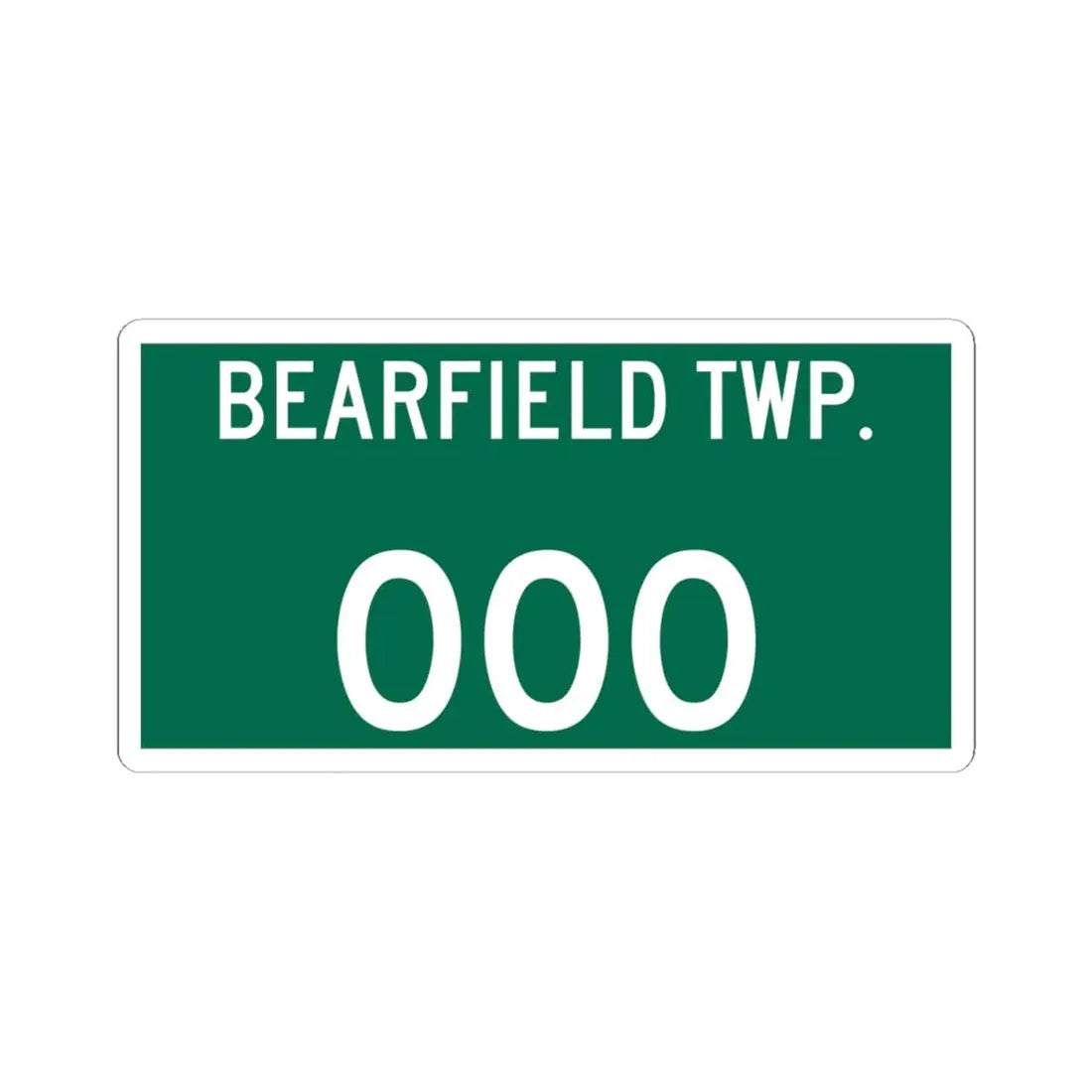Bearfield Township Perry County Ohio route shield template (Ohio) (Road Sign) STICKER Vinyl Kiss-Cut Decal 4 Inch White - The Sticker Space