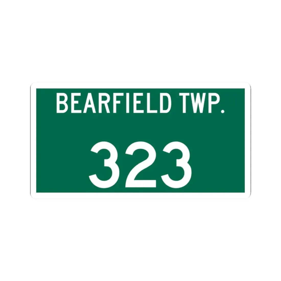 Bearfield Township Route 323 Perry County Ohio (Ohio) (Road Sign) STICKER Vinyl Kiss-Cut Decal 2 Inch White - The Sticker Space