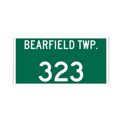 Bearfield Township Route 323 Perry County Ohio (Ohio) (Road Sign) STICKER Vinyl Kiss-Cut Decal 2 Inch White - The Sticker Space