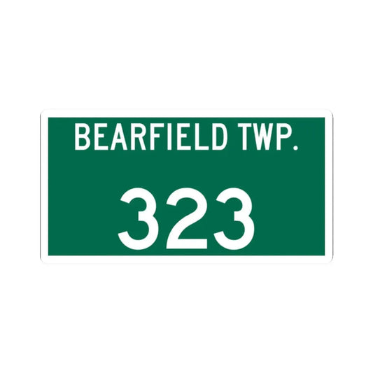 Bearfield Township Route 323 Perry County Ohio (Ohio) (Road Sign) STICKER Vinyl Kiss-Cut Decal 2 Inch White - The Sticker Space