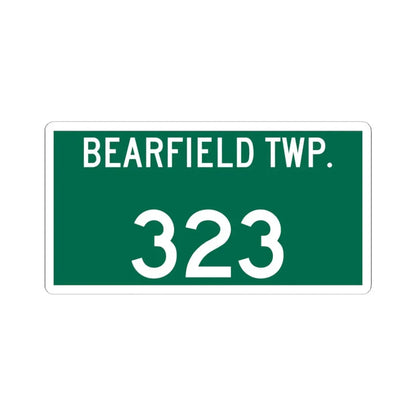 Bearfield Township Route 323 Perry County Ohio (Ohio) (Road Sign) STICKER Vinyl Kiss-Cut Decal 4 Inch White - The Sticker Space