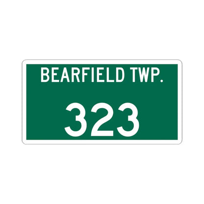 Bearfield Township Route 323 Perry County Ohio (Ohio) (Road Sign) STICKER Vinyl Kiss-Cut Decal 6 Inch White - The Sticker Space