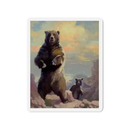 Bears (Magazine Illustration) Refrigerator Magnet 2 Inch Die-Cut - The Sticker Space