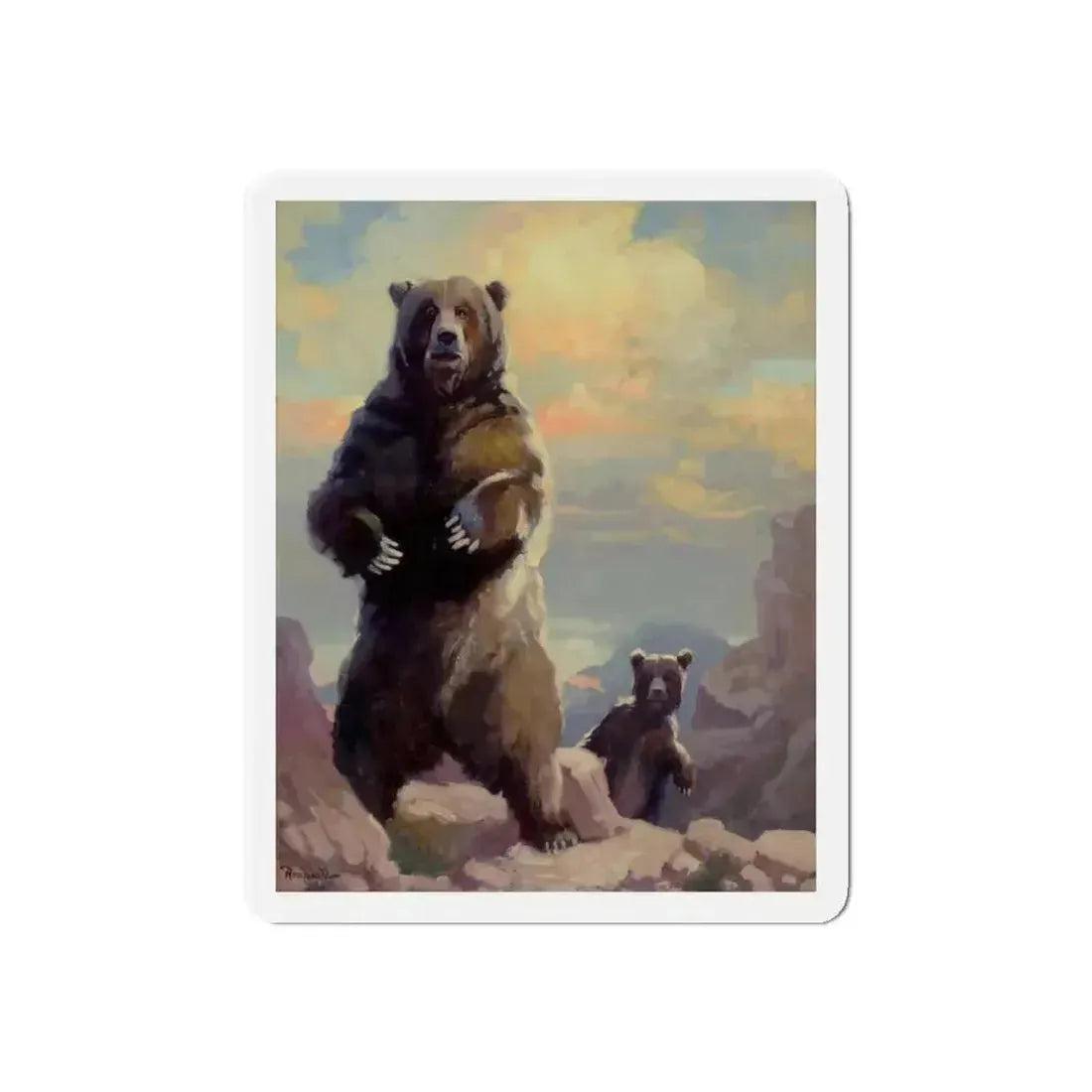 Bears (Magazine Illustration) Refrigerator Magnet 4 Inch Die-Cut - The Sticker Space