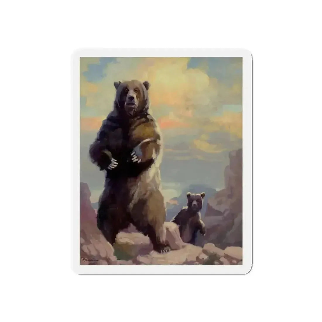 Bears (Magazine Illustration) Refrigerator Magnet - The Sticker Space