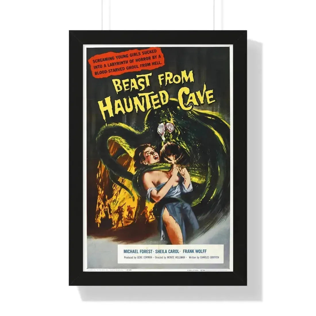 BEAST FROM HAUNTED CAVE 1959 - Framed Movie Poster 16″ x 24″ Black - The Sticker Space