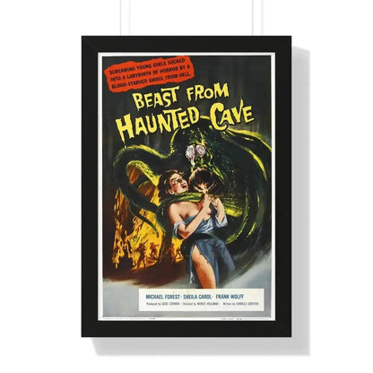 BEAST FROM HAUNTED CAVE 1959 - Framed Movie Poster 16″ x 24″ Black - The Sticker Space