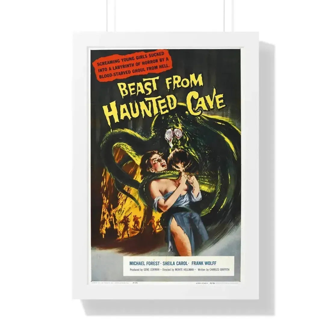 BEAST FROM HAUNTED CAVE 1959 - Framed Movie Poster 16″ x 24″ White - The Sticker Space