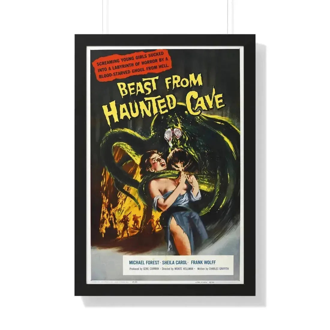 BEAST FROM HAUNTED CAVE 1959 - Framed Movie Poster 20" x 30" Black - The Sticker Space