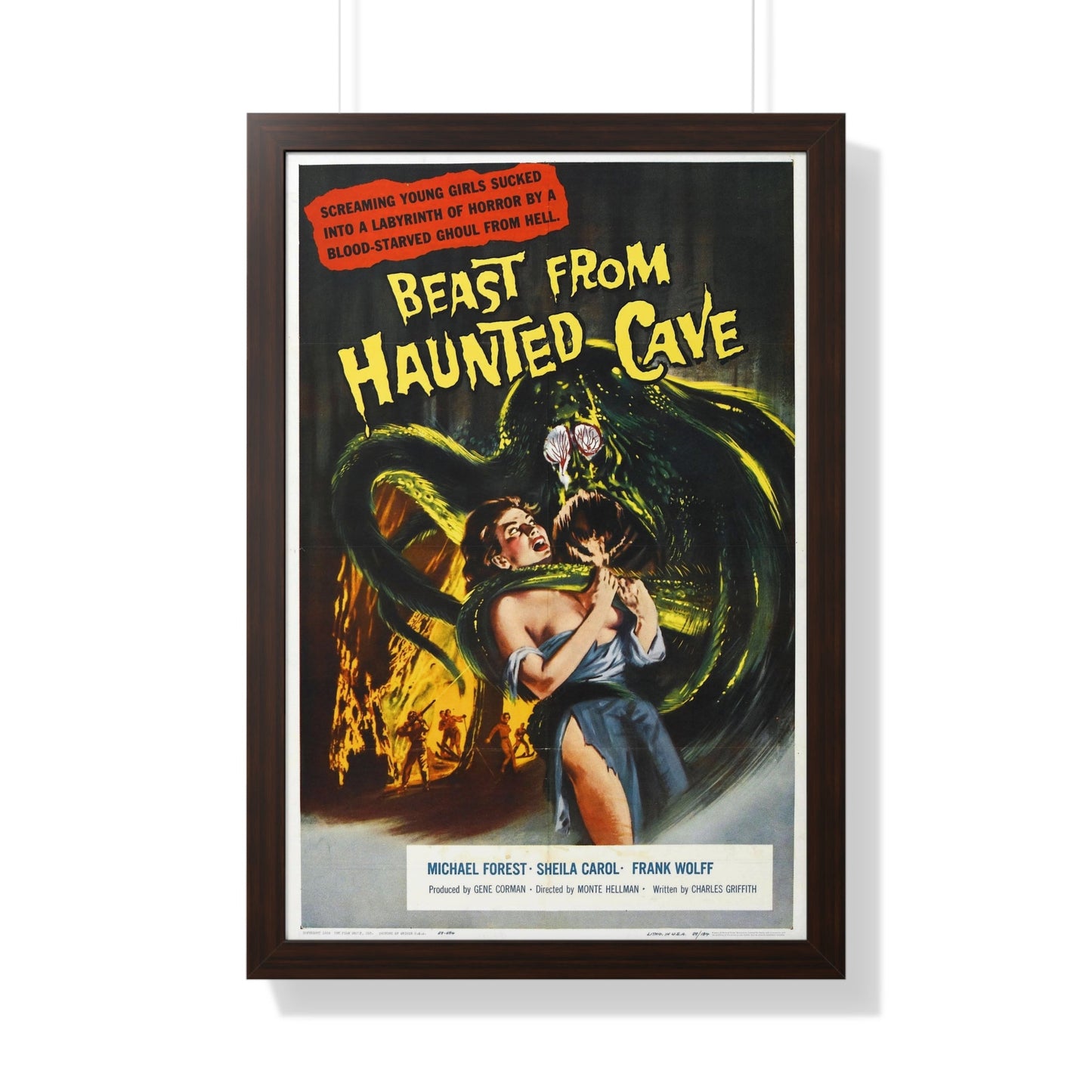 BEAST FROM HAUNTED CAVE 1959 - Framed Movie Poster-20" x 30"-The Sticker Space