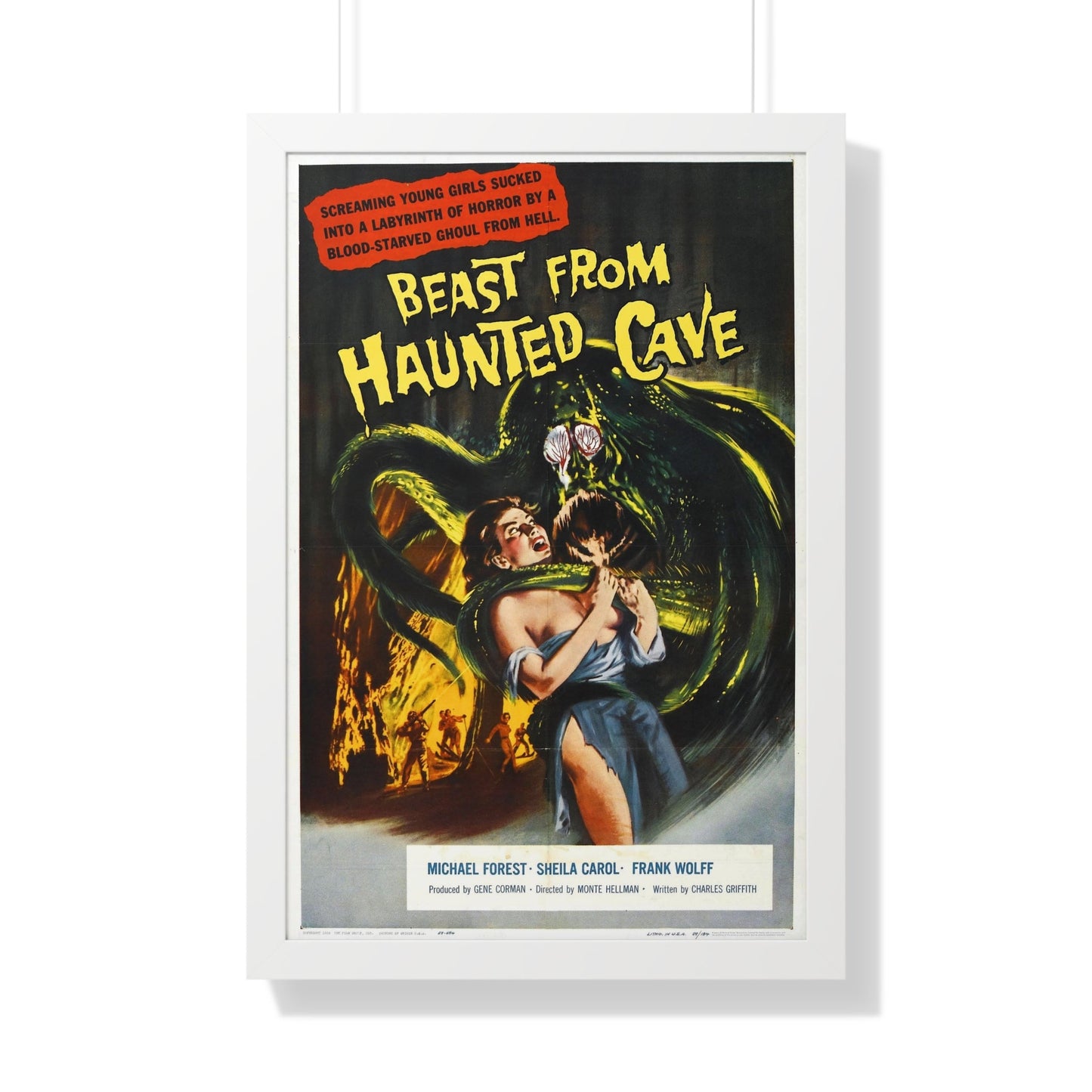 BEAST FROM HAUNTED CAVE 1959 - Framed Movie Poster-20" x 30"-The Sticker Space