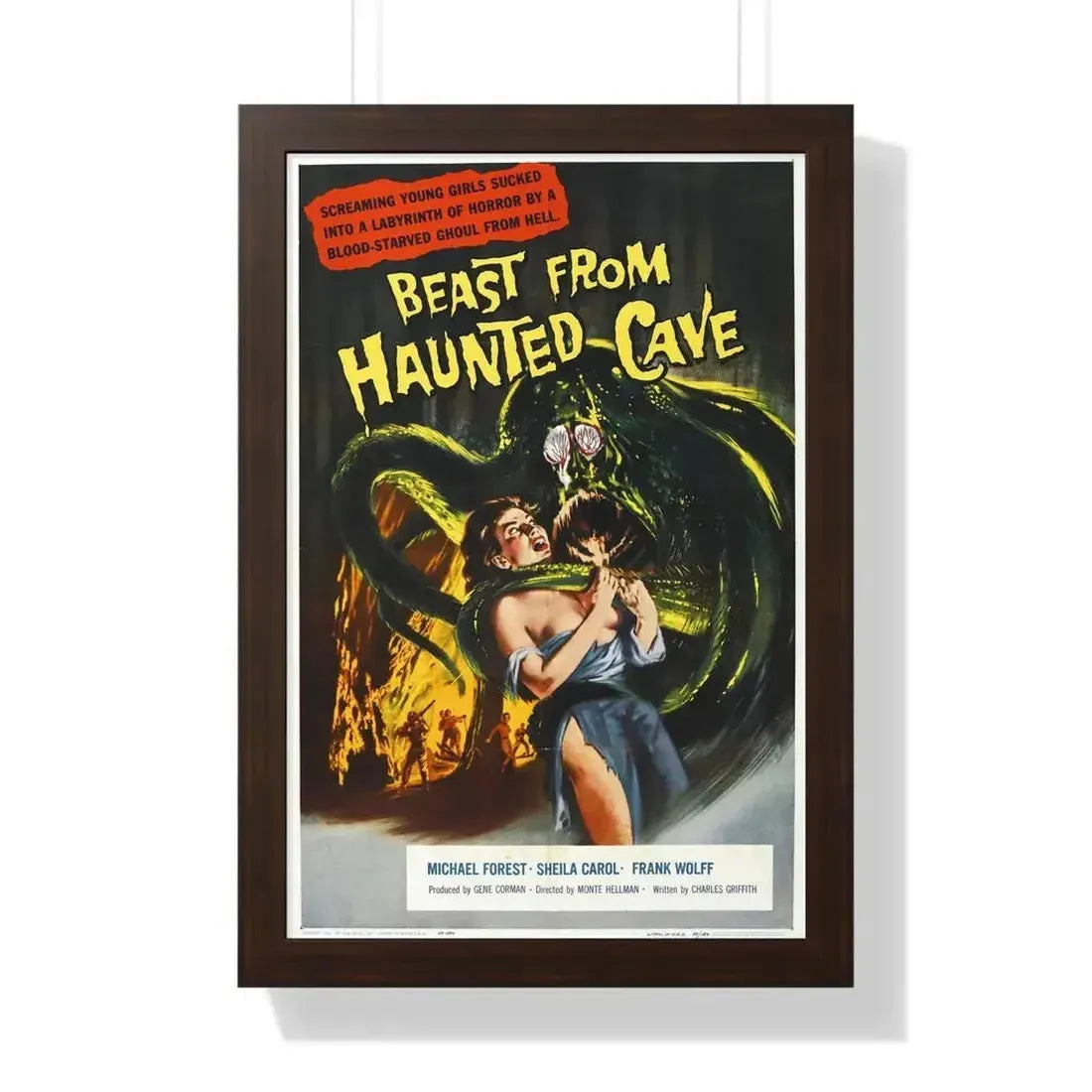 BEAST FROM HAUNTED CAVE 1959 - Framed Movie Poster - The Sticker Space