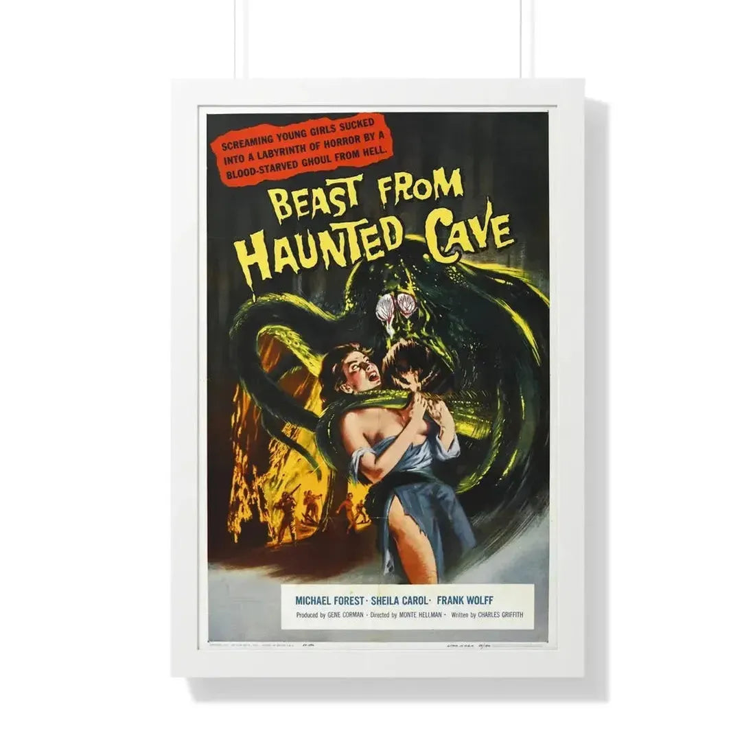 BEAST FROM HAUNTED CAVE 1959 - Framed Movie Poster - The Sticker Space
