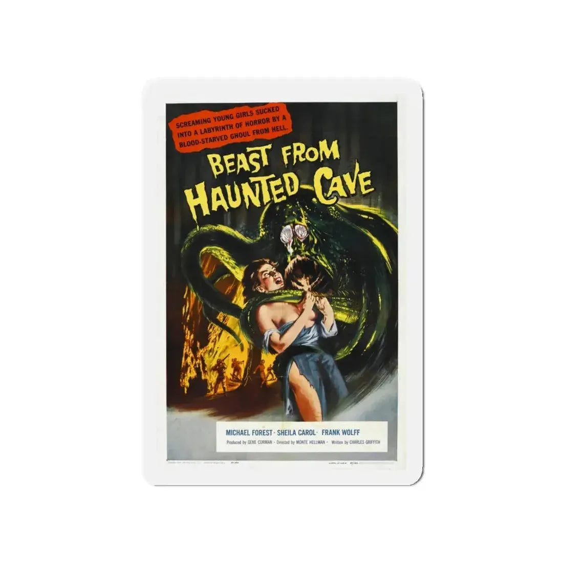 BEAST FROM HAUNTED CAVE 1959 Movie Poster - Refrigerator Magnet 4 Inch - The Sticker Space