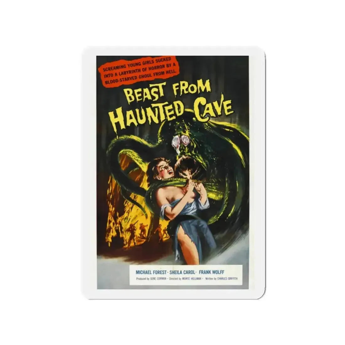 BEAST FROM HAUNTED CAVE 1959 Movie Poster - Refrigerator Magnet - The Sticker Space