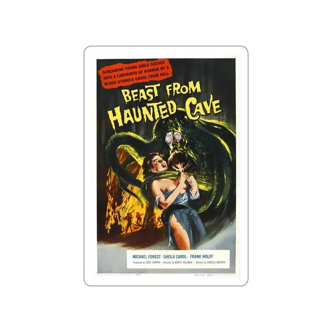 BEAST FROM HAUNTED CAVE 1959 Movie Poster STICKER Vinyl Die-Cut Decal 5 Inch - The Sticker Space