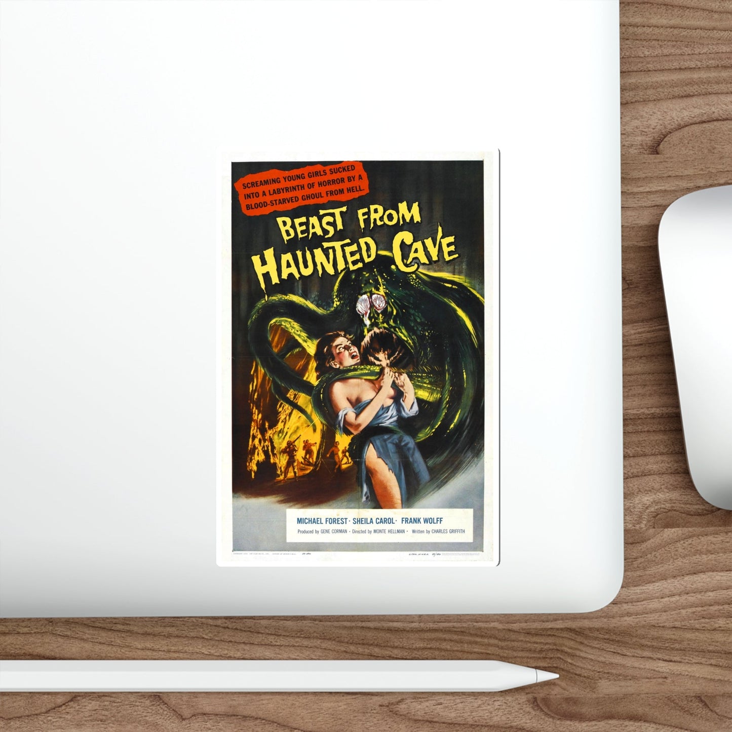 BEAST FROM HAUNTED CAVE 1959 Movie Poster STICKER Vinyl Die-Cut Decal-The Sticker Space