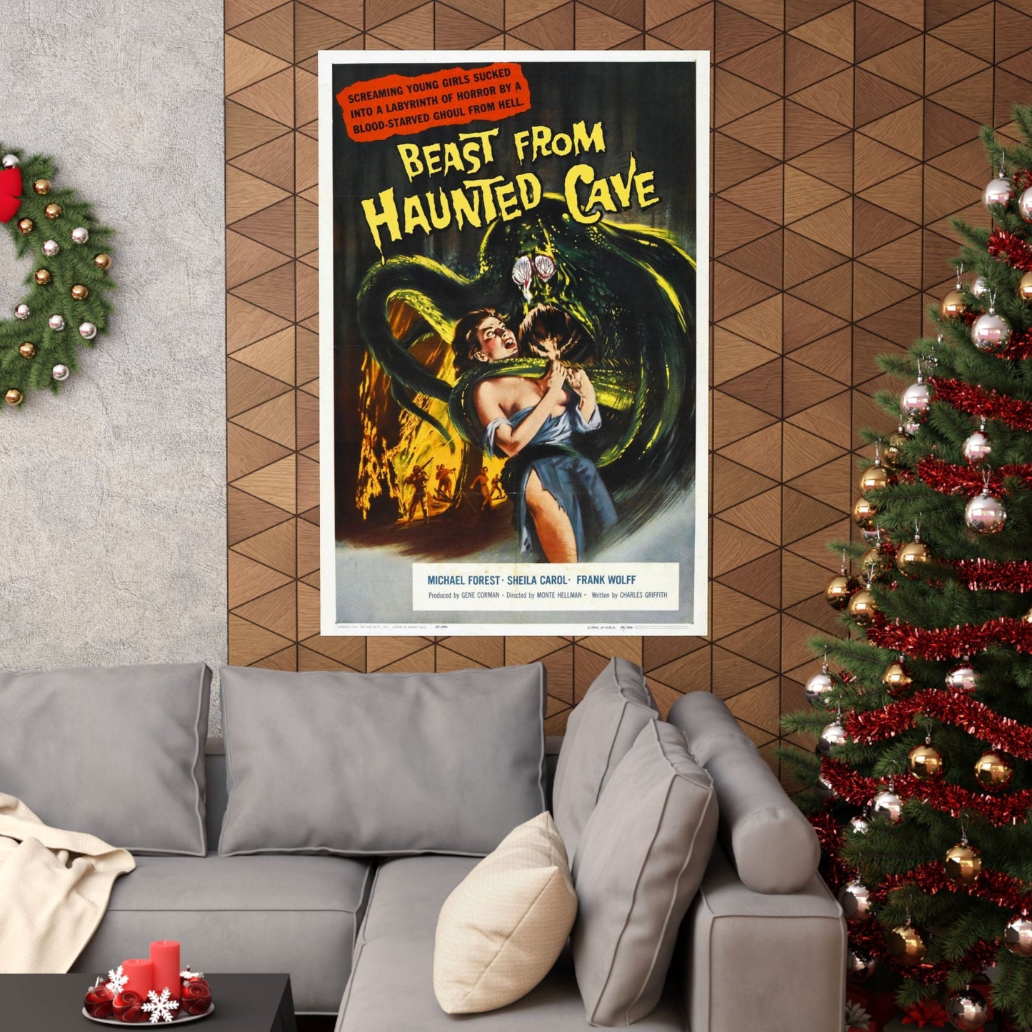 BEAST FROM HAUNTED CAVE 1959 - Paper Movie Poster-The Sticker Space