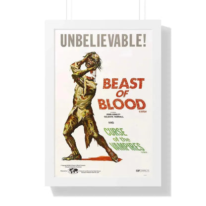 BEAST OF BLOOD & CURSE OF THE VAMPIRES 1970 - Framed Movie Poster 16″ x 24″ White - The Sticker Space