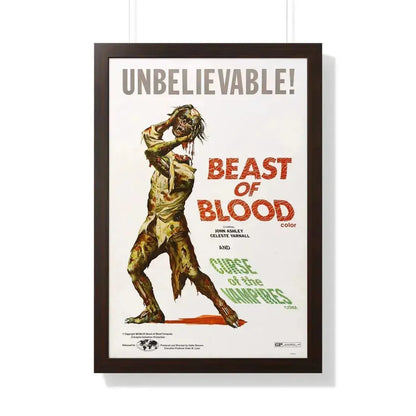 BEAST OF BLOOD & CURSE OF THE VAMPIRES 1970 - Framed Movie Poster 20" x 30" Walnut - The Sticker Space