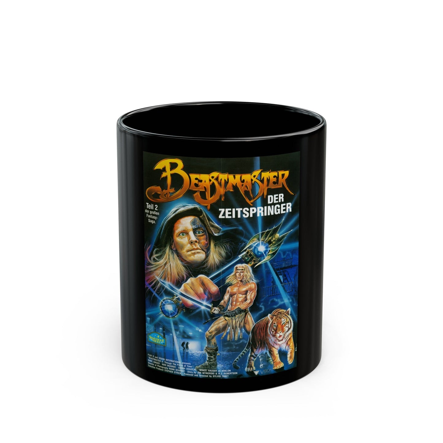 BEASTMASTER 2 (GERMAN) 1991 Movie Poster - Black Coffee Mug-11oz-The Sticker Space