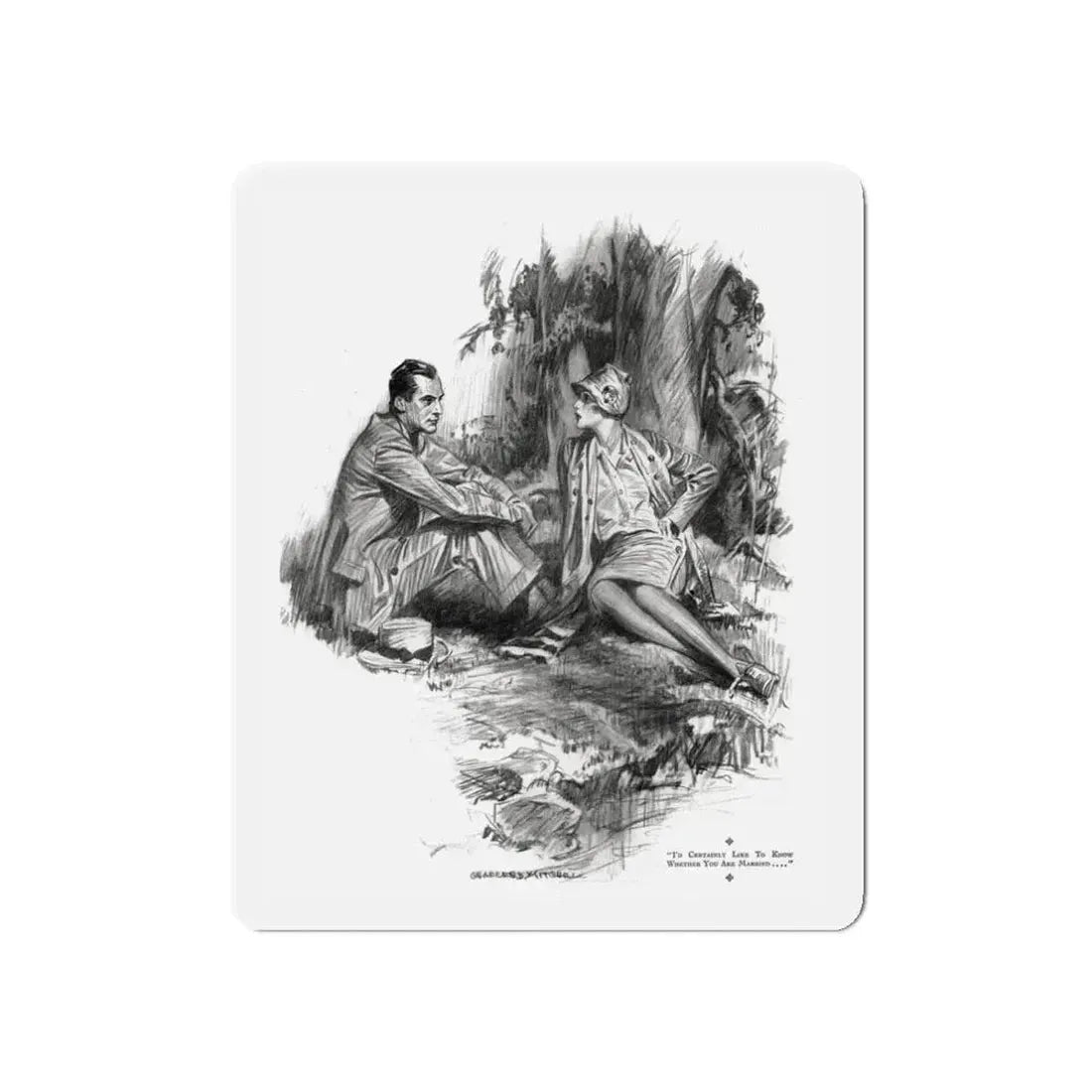 Beating Wings (Pt. 1-2), McCalls magazine, July 1927 (Magazine Illustration) Refrigerator Magnet 3 Inch Die-Cut - The Sticker Space