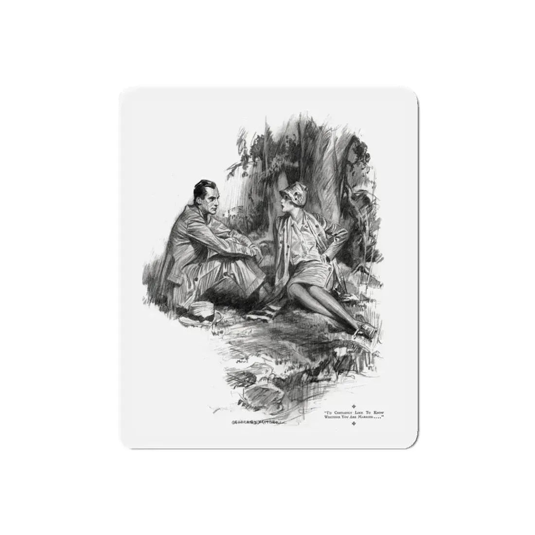 Beating Wings (Pt. 1-2), McCalls magazine, July 1927 (Magazine Illustration) Refrigerator Magnet 5 Inch Die-Cut - The Sticker Space