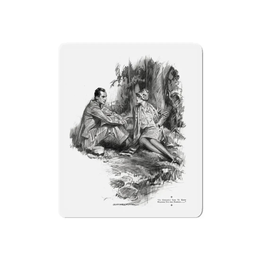 Beating Wings (Pt. 1-2), McCalls magazine, July 1927 (Magazine Illustration) Refrigerator Magnet 6 Inch Die-Cut - The Sticker Space