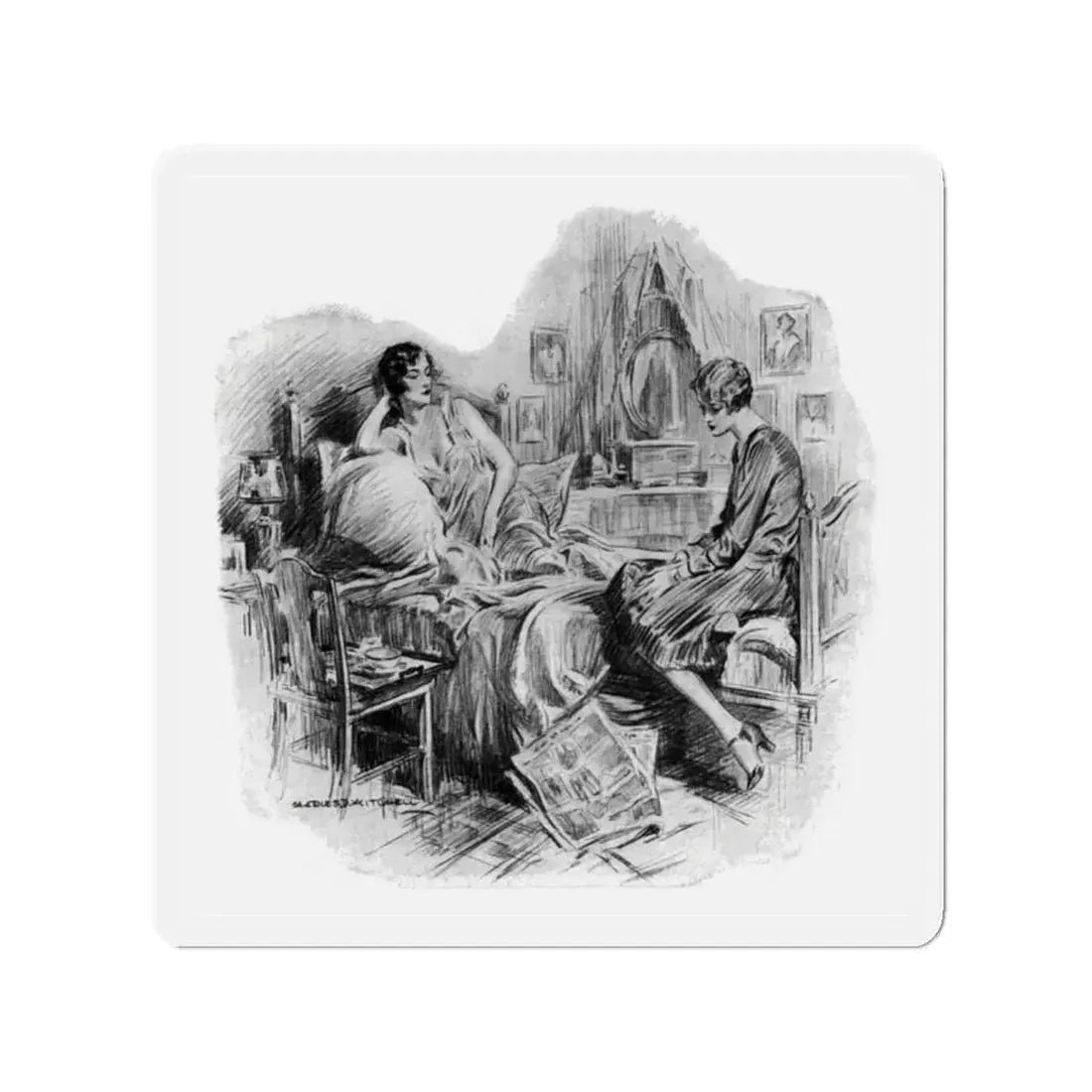 Beating Wings (Pt. 2-2), McCalls magazine, August 1927 (Magazine Illustration) Refrigerator Magnet 2 Inch Die-Cut - The Sticker Space