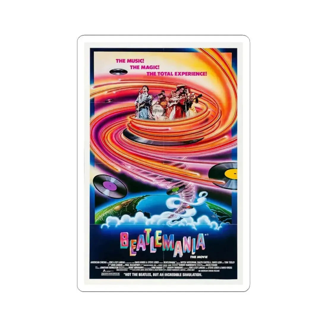 Beatlemania 1981 Movie Poster - STICKER Vinyl Kiss-Cut Decal 4 Inch White - The Sticker Space