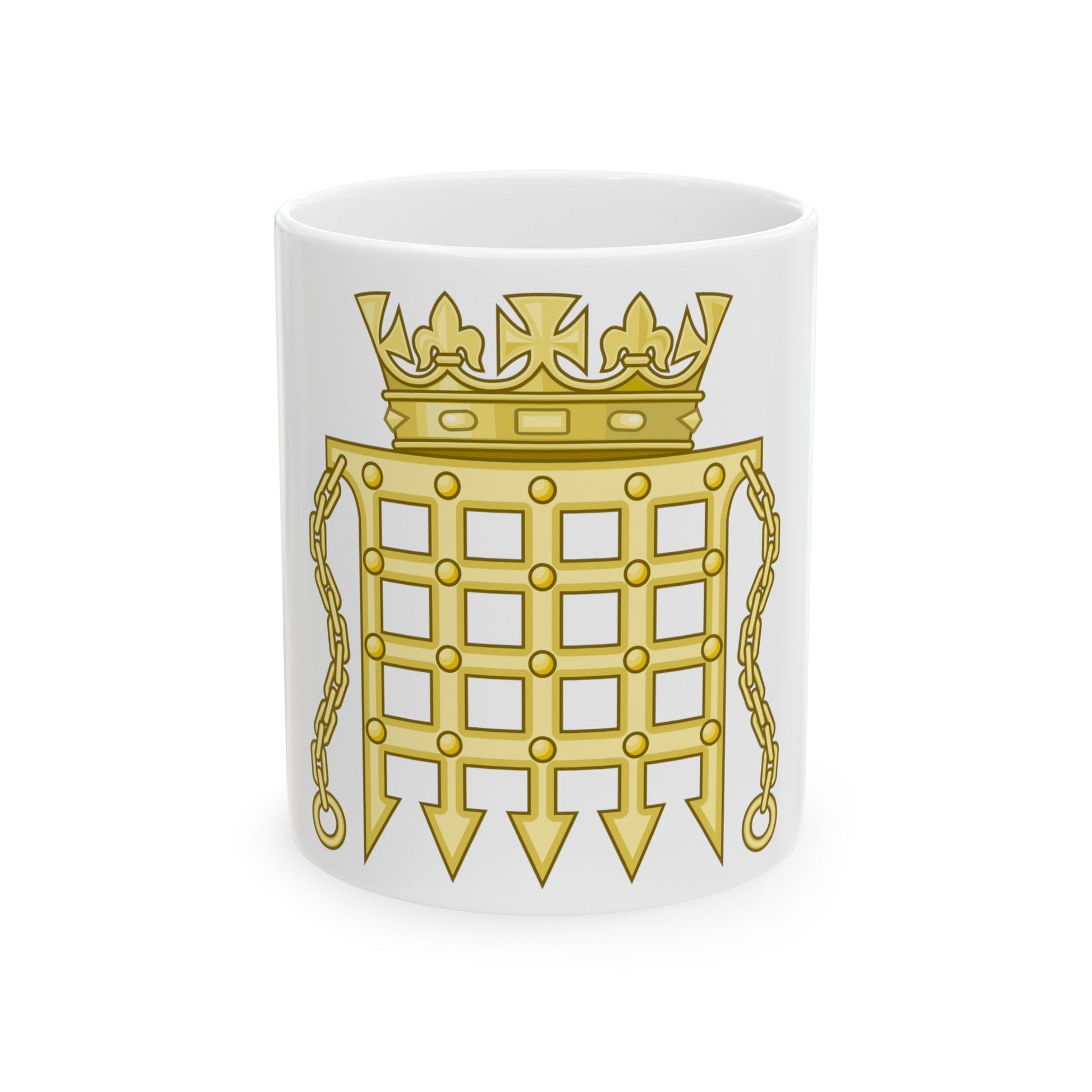 Beaufort Portcullis Badge of the Tudors - White Coffee Mug-11oz-The Sticker Space