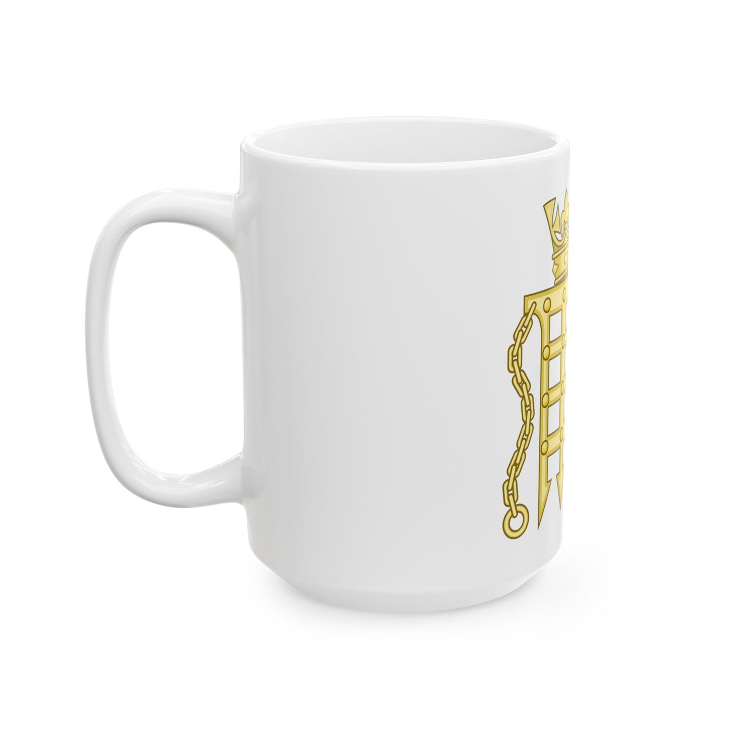 Beaufort Portcullis Badge of the Tudors - White Coffee Mug-The Sticker Space