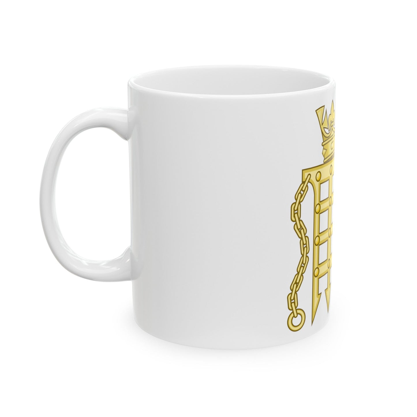 Beaufort Portcullis Badge of the Tudors - White Coffee Mug-The Sticker Space