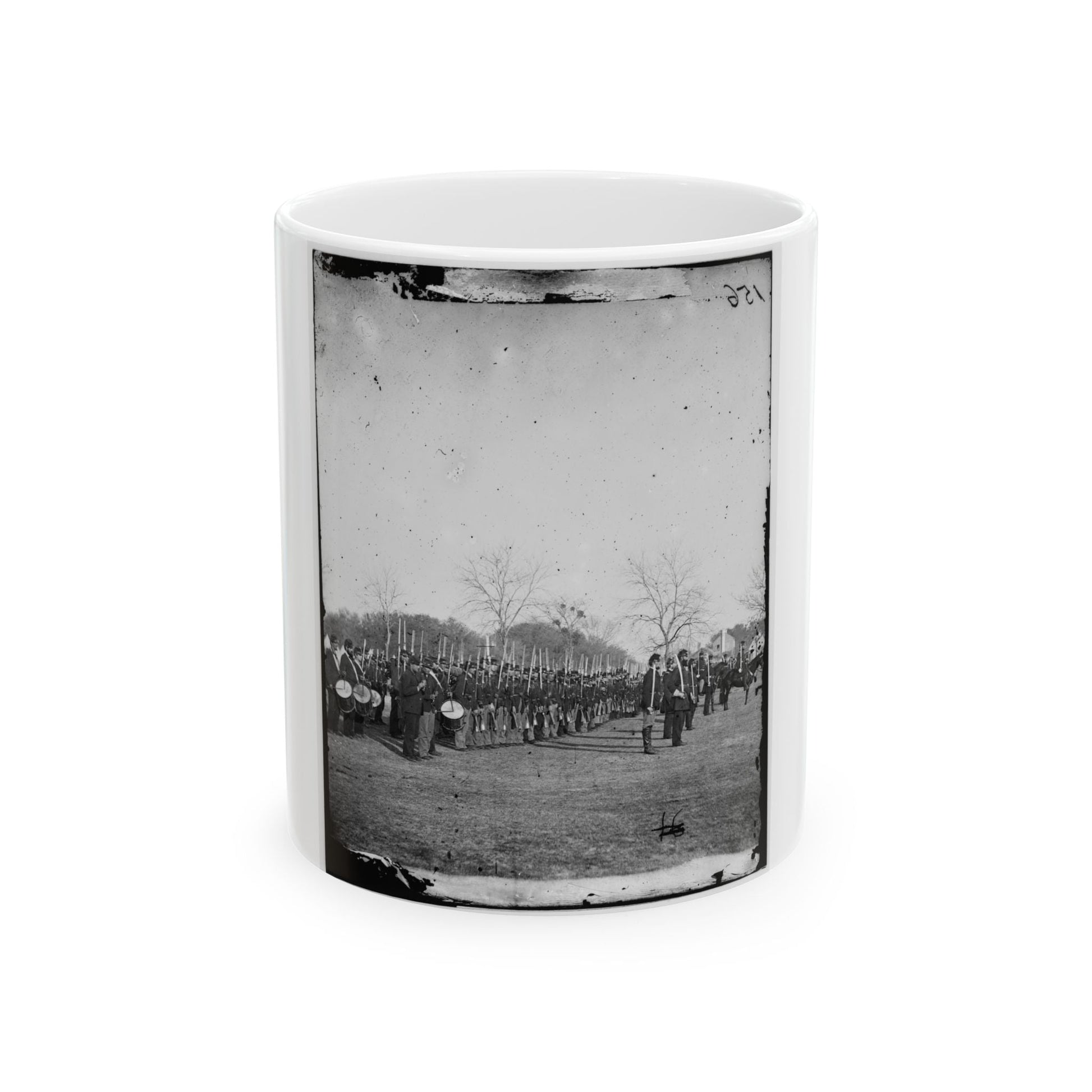 Beaufort, S.C. 50th Pennsylvania Infantry In Parade Formation (U.S. Civil War) White Coffee Mug-11oz-The Sticker Space