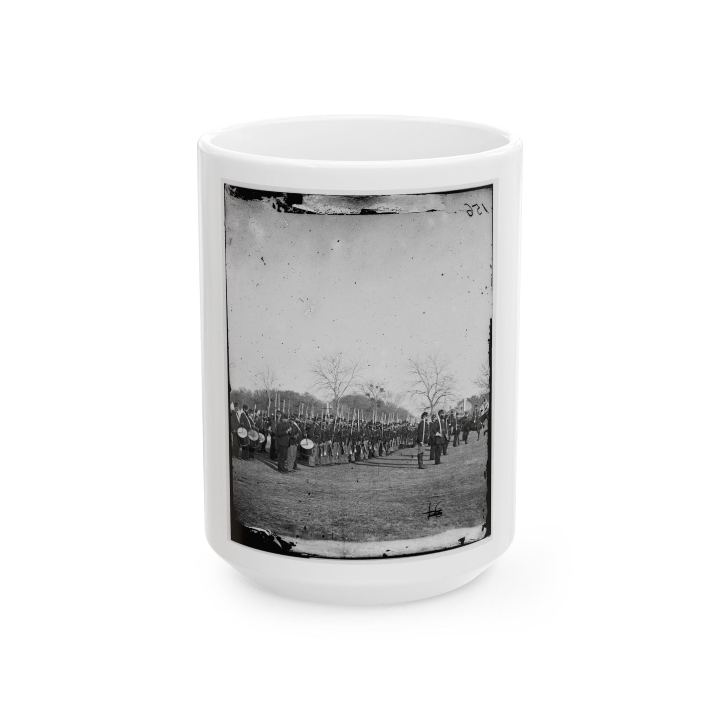 Beaufort, S.C. 50th Pennsylvania Infantry In Parade Formation (U.S. Civil War) White Coffee Mug-15oz-The Sticker Space