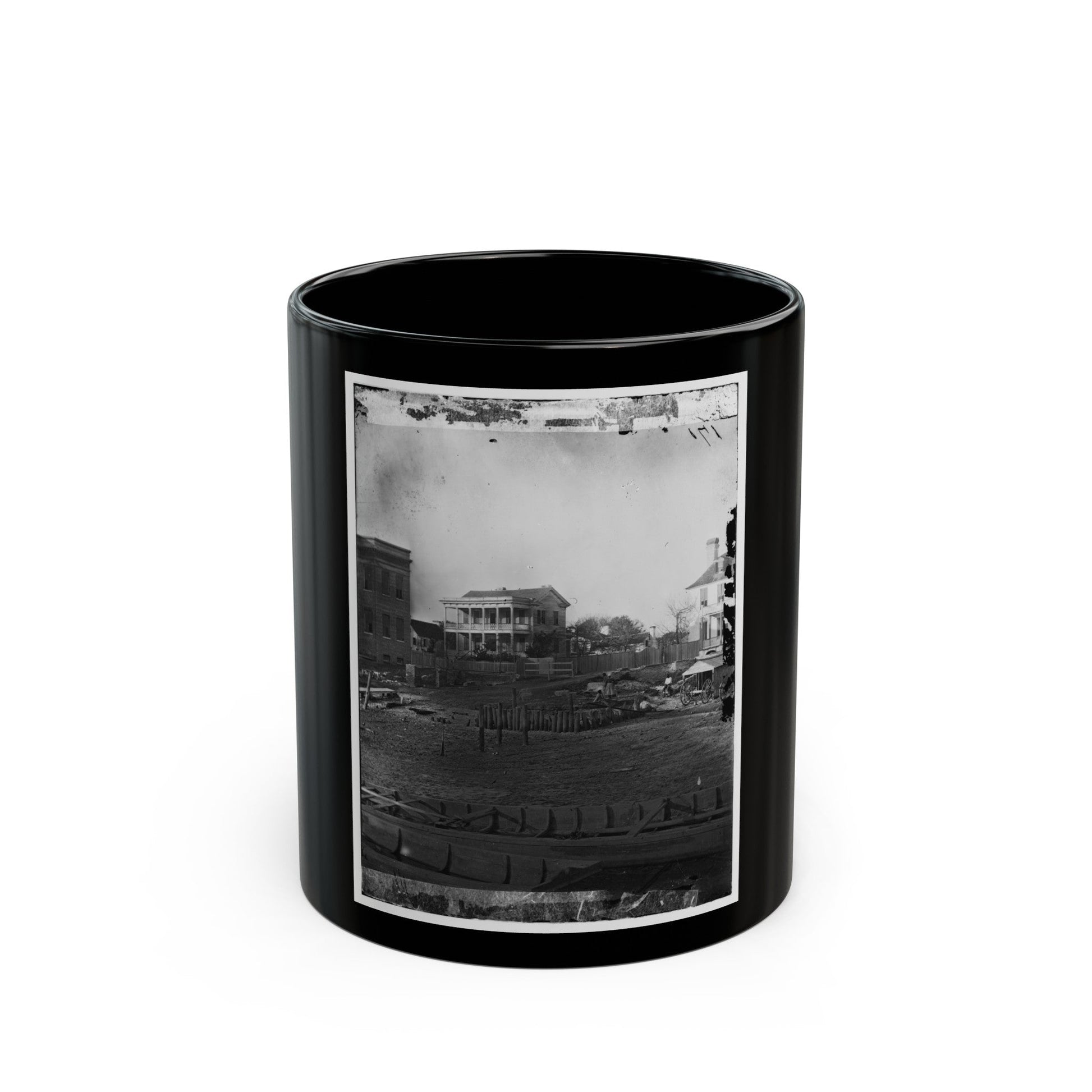 Beaufort, South Carolina. Boat Landing (U.S. Civil War) Black Coffee Mug-11oz-The Sticker Space