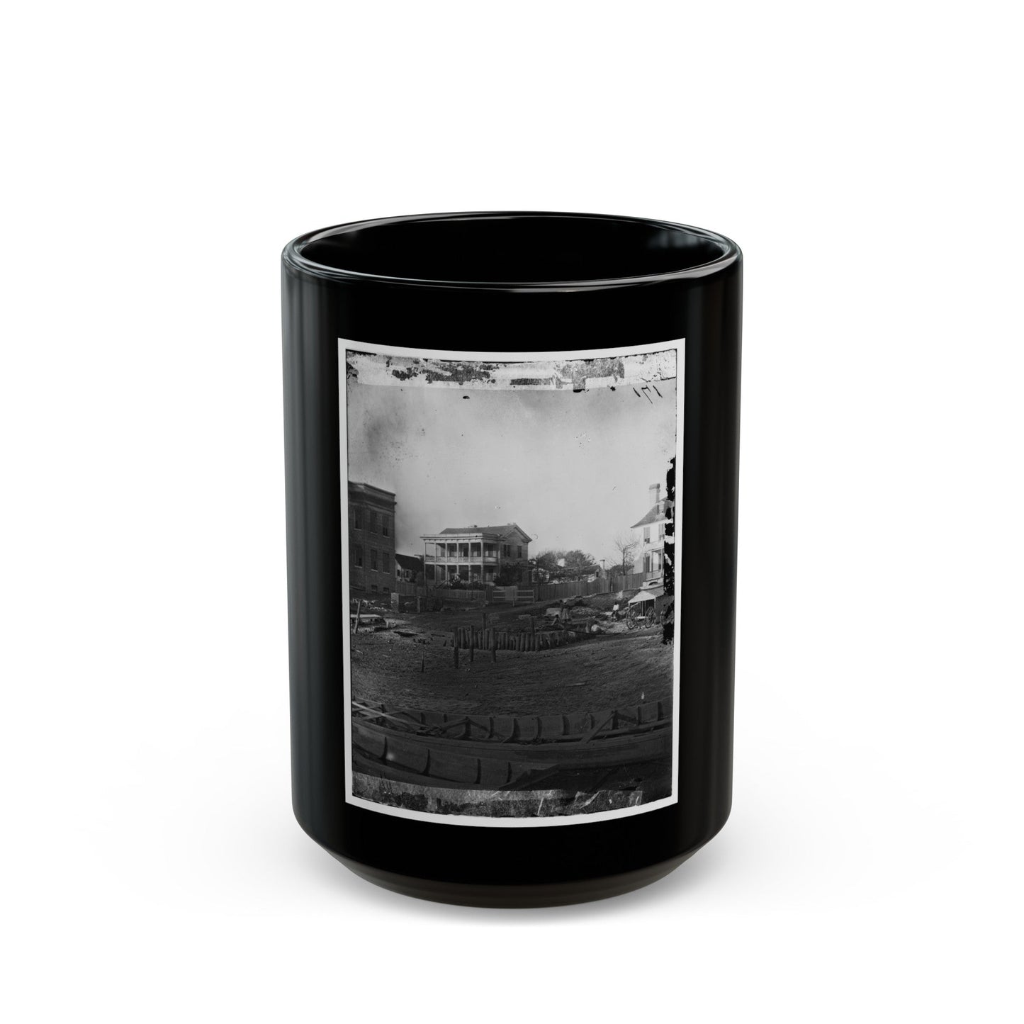 Beaufort, South Carolina. Boat Landing (U.S. Civil War) Black Coffee Mug-15oz-The Sticker Space