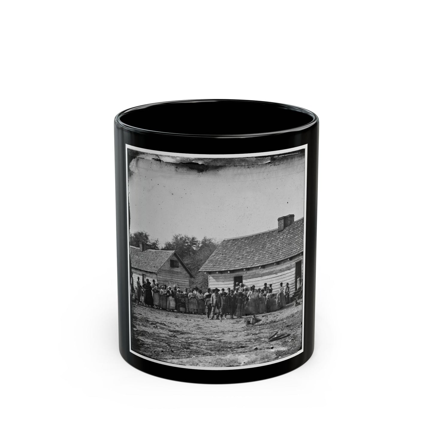 Beaufort, South Carolina. Group Of Negroes On J.J. Smith's Plantation (U.S. Civil War) Black Coffee Mug