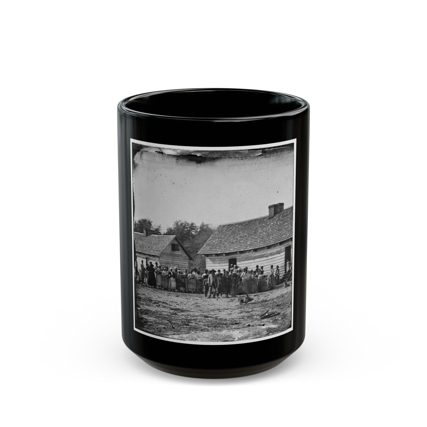 Beaufort, South Carolina. Group Of Negroes On J.J. Smith's Plantation (U.S. Civil War) Black Coffee Mug