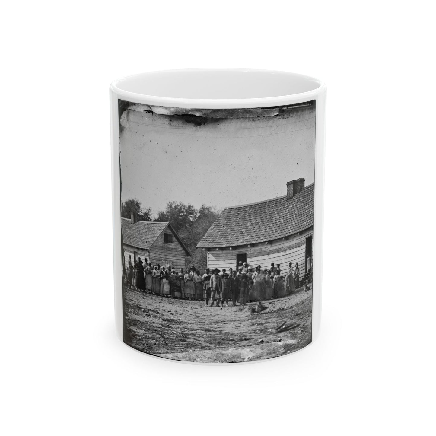 Beaufort, South Carolina. Group Of Negroes On J.J. Smith's Plantation (U.S. Civil War) White Coffee Mug