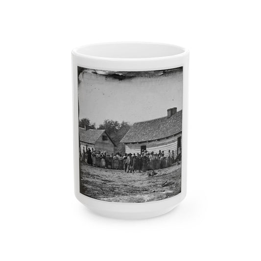 Beaufort, South Carolina. Group Of Negroes On J.J. Smith's Plantation (U.S. Civil War) White Coffee Mug