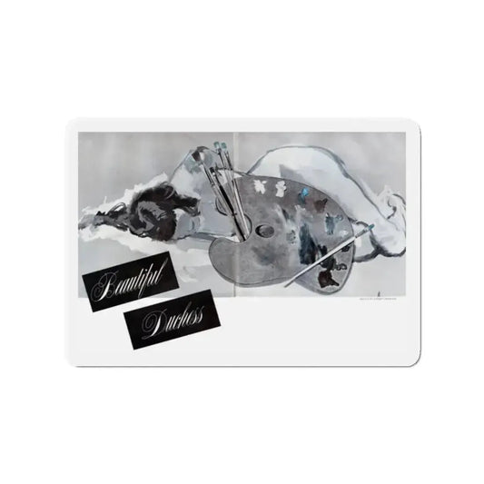 Beautiful Dechess, Cosmopolitan, August 1952 (Magazine Illustration) Refrigerator Magnet 2 Inch Die-Cut - The Sticker Space