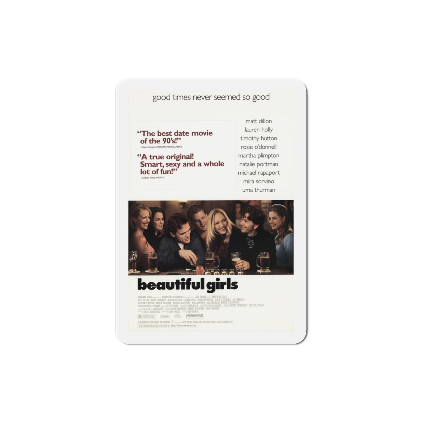 Beautiful Girls 1996 Movie Poster Die-Cut Magnet-3" x 3"-The Sticker Space