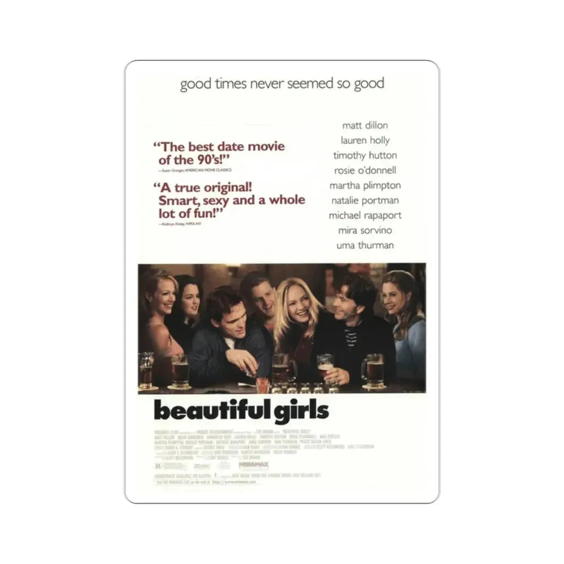 Beautiful Girls 1996 Movie Poster STICKER Vinyl Die-Cut Decal 2 Inch - The Sticker Space