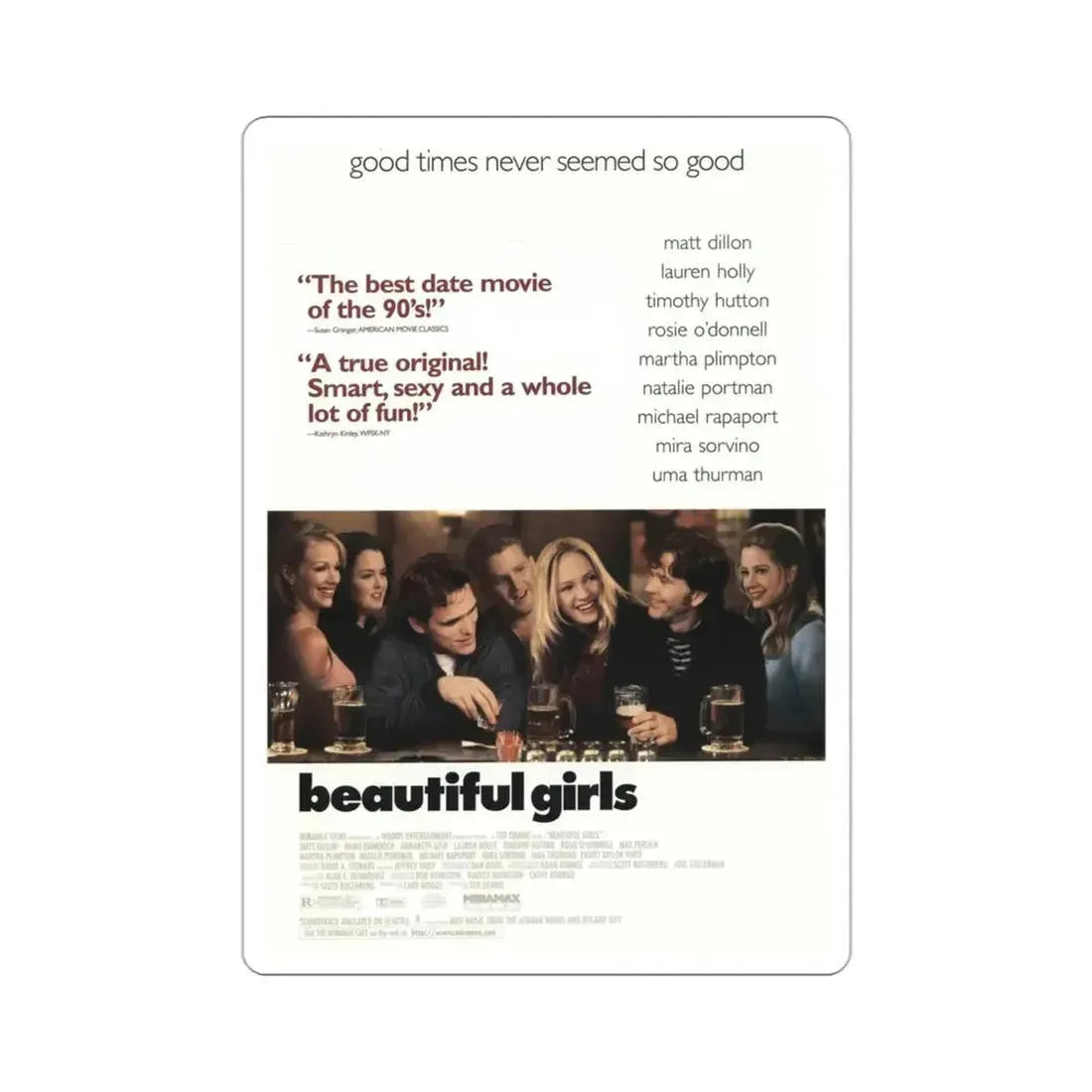 Beautiful Girls 1996 Movie Poster STICKER Vinyl Die-Cut Decal - The Sticker Space